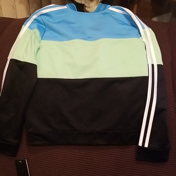 NEW Girls Adidas jacket acqua/black size L.. 14 - Picture 4 of 6